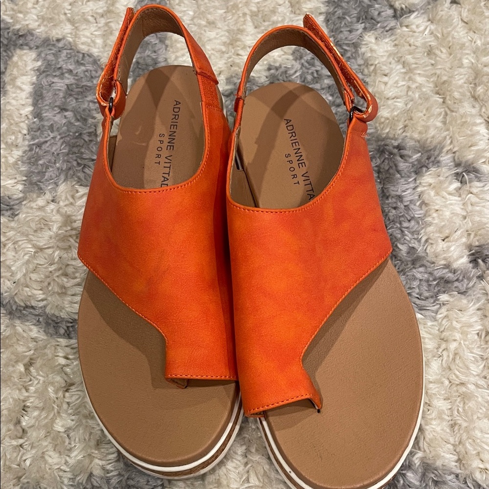 Adrienne Vittadini Vibrant Orange Sandals